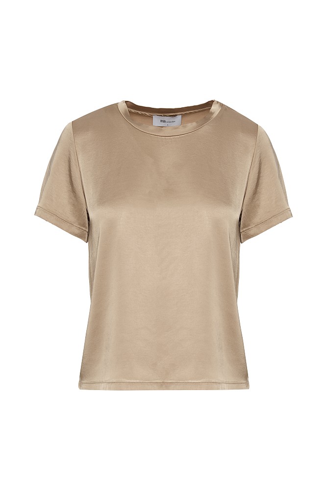 Satin blouse with short sleeves