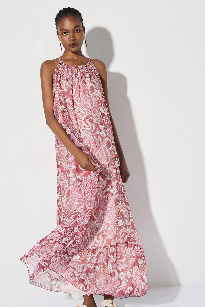 Vestido largo estampado