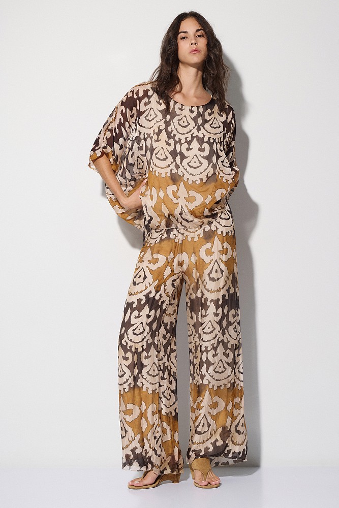 Pantalones estampados de cintura alta