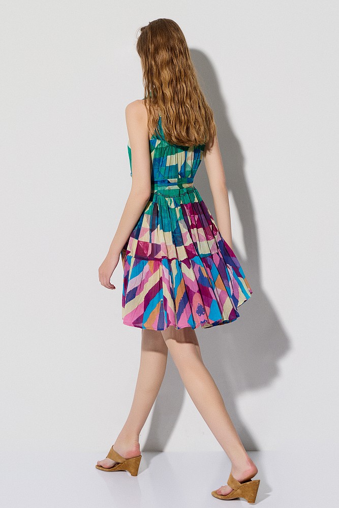 Mini printed chemise dress