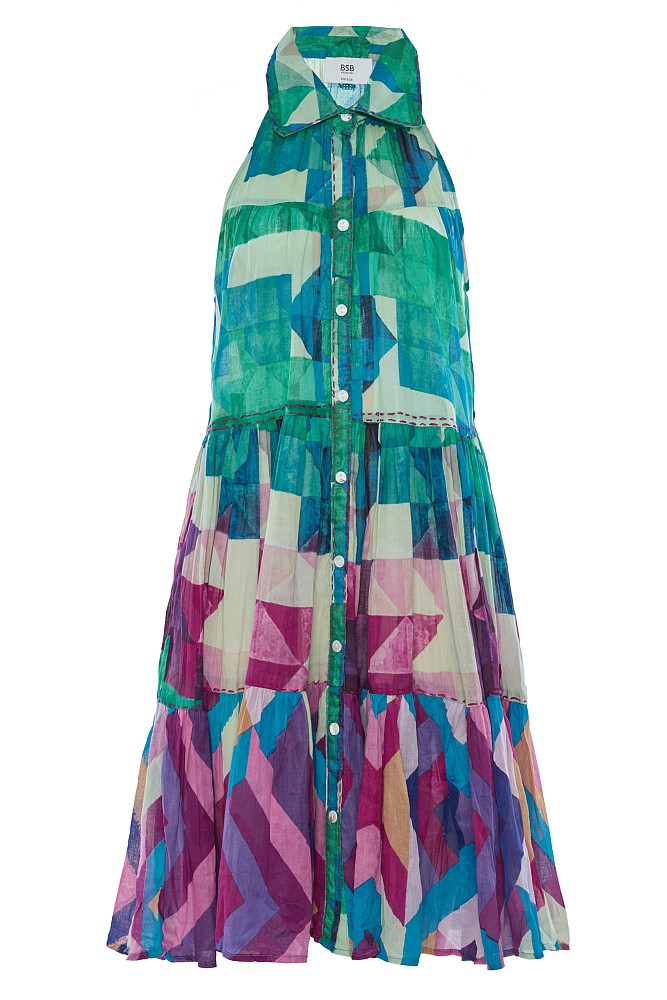 Mini printed chemise dress
