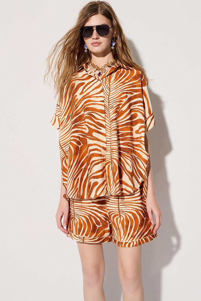Oversized animal print shirt