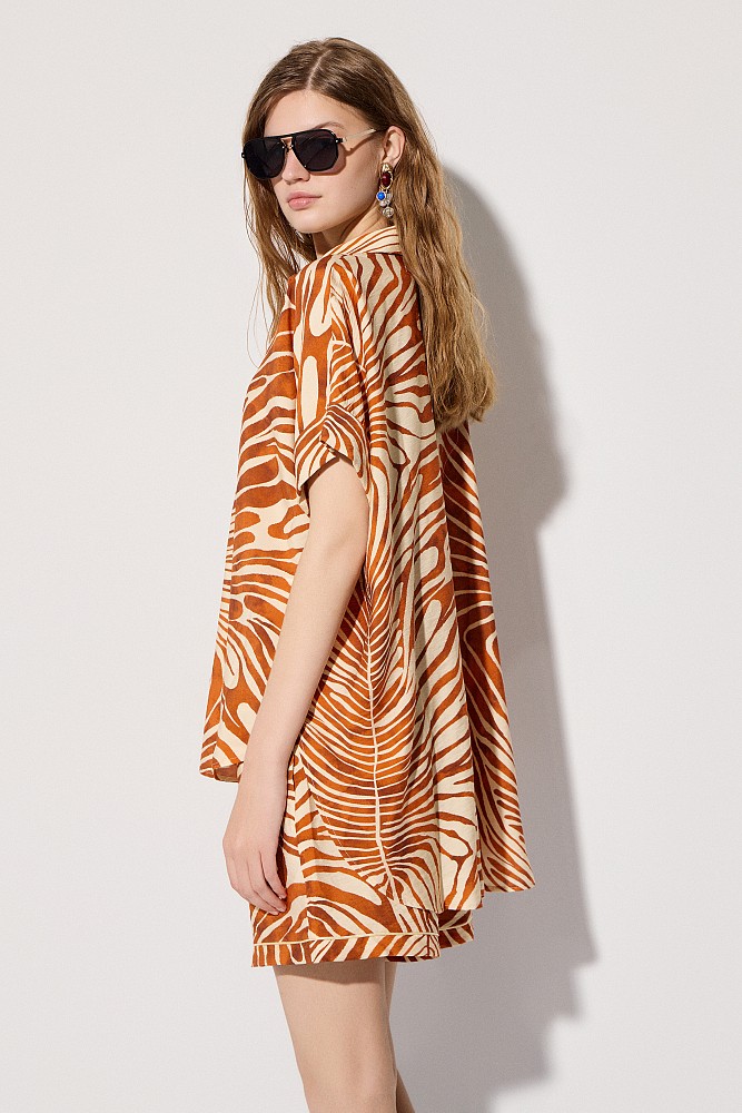 Oversized animal print shirt