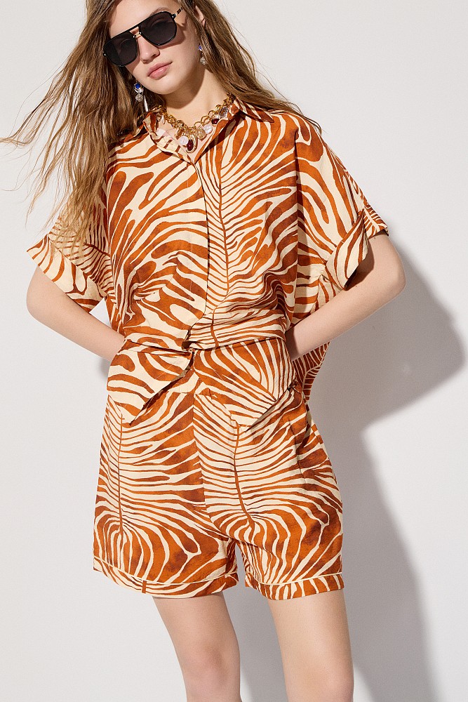 Oversized animal print shirt