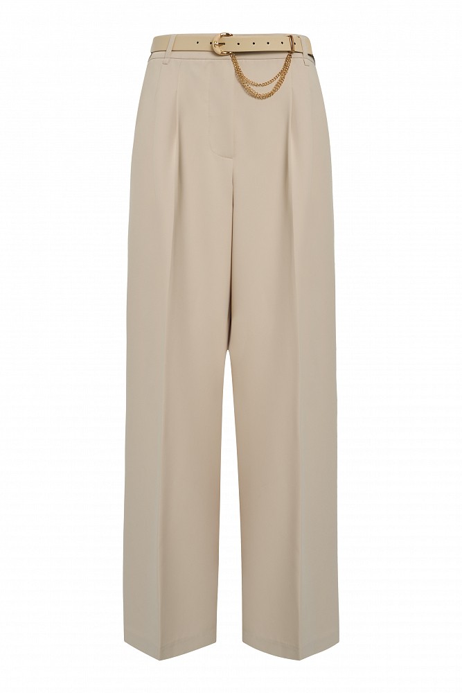 Pleated trousers with an elasticated waistband