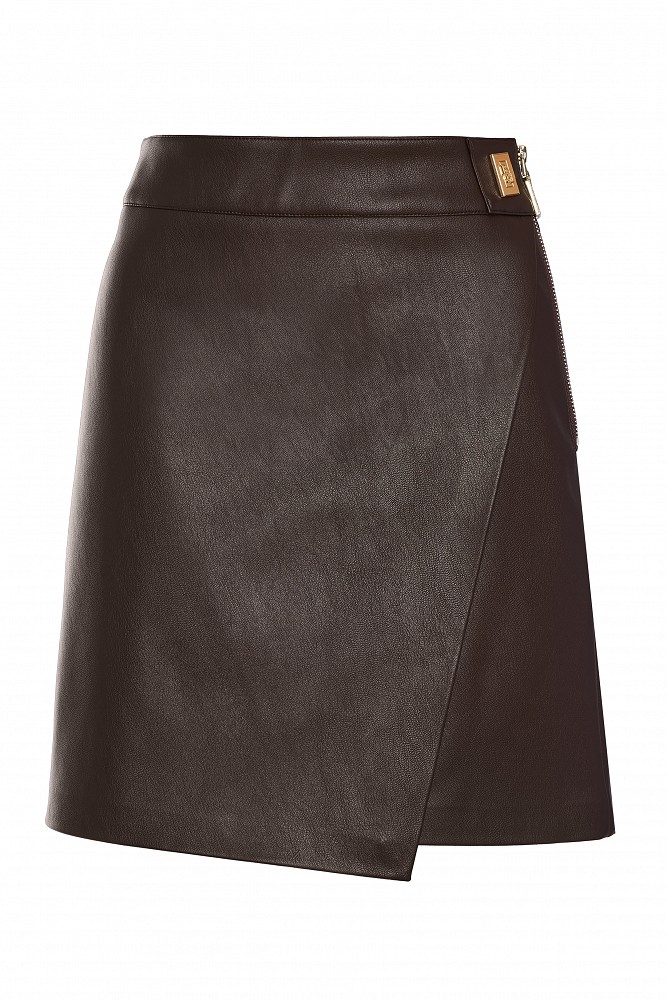 Leather-look mini skirt