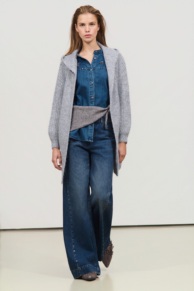 Cardigan din tricot cu paiete