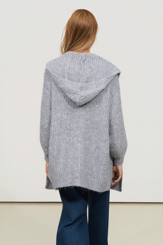 Cardigan din tricot cu paiete