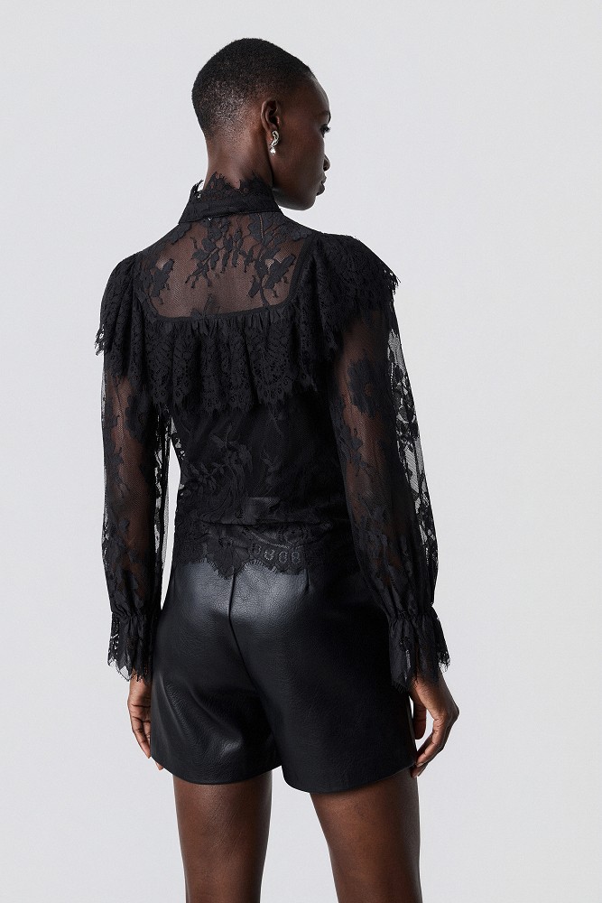 Semi-sheer lace blouse