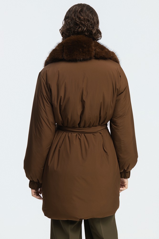Jacket with faux fur collar