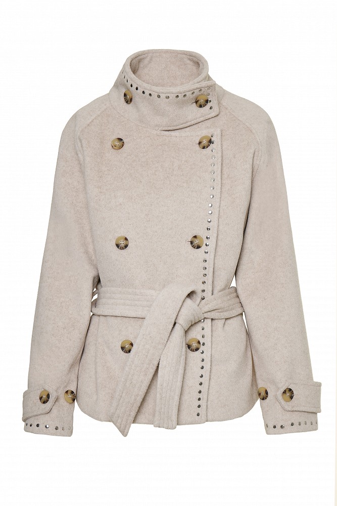 Coat with matching belt and studs