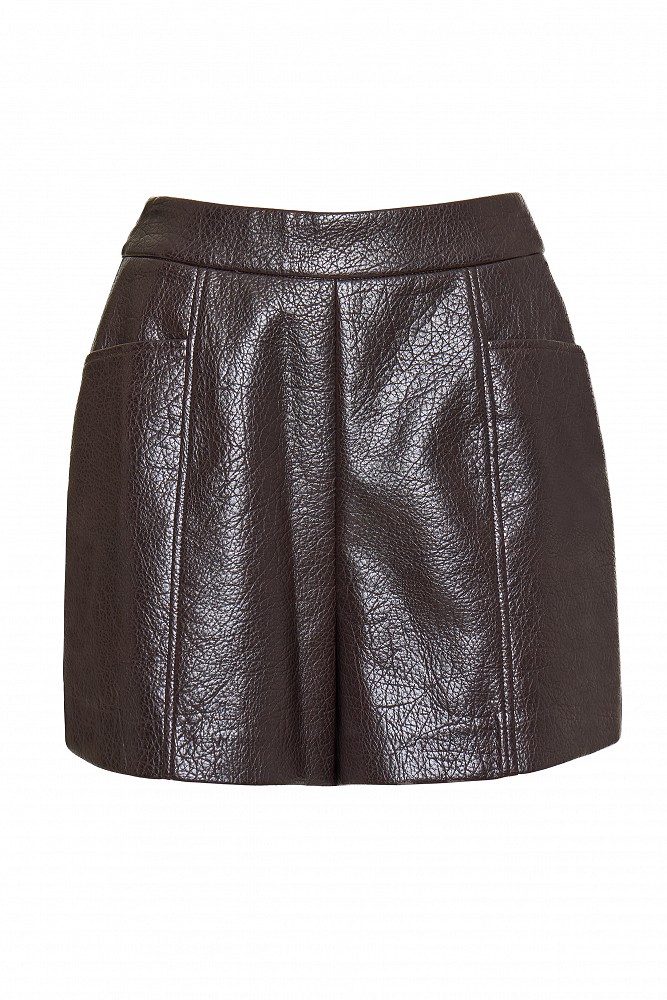Faux leather shorts