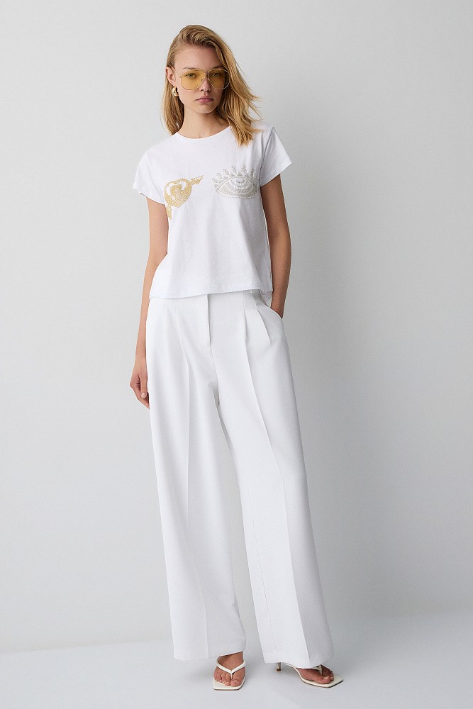 Tricou cu pietricele decorative