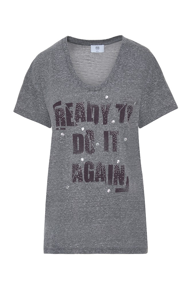 T-shirt με τύπωμα και διακοσμητικές λεπτομέρειες