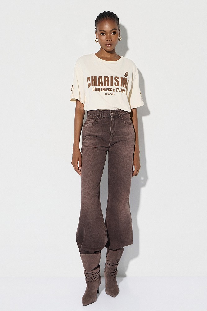 Printed T-shirt with decorative details
