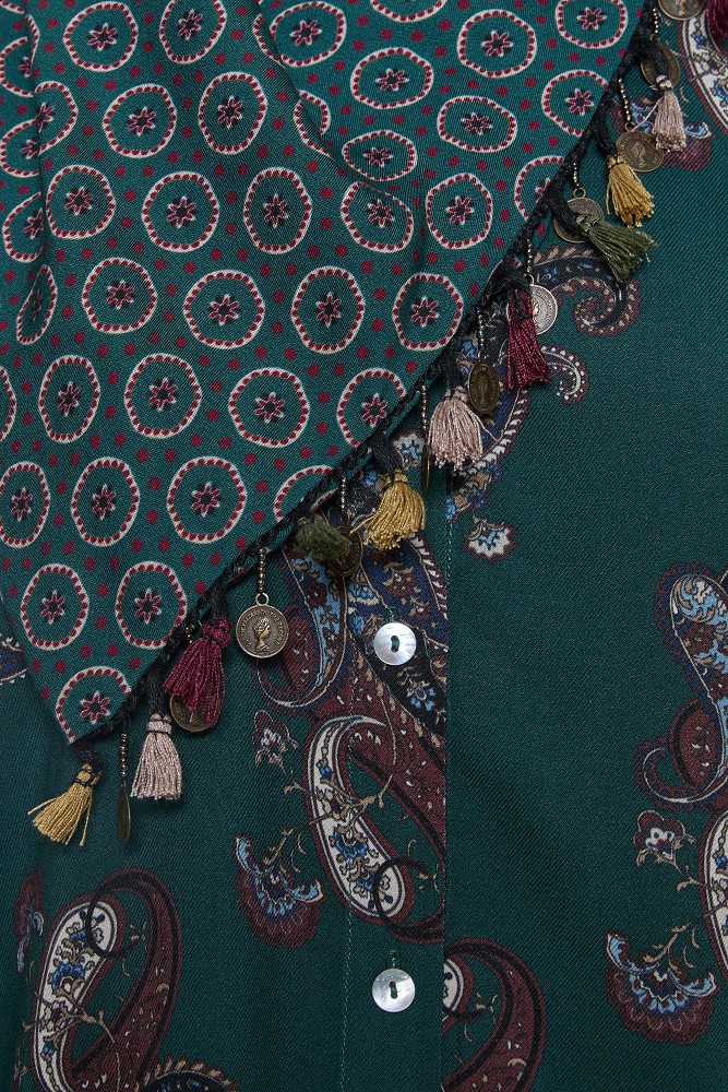 Printed shirt with scarf