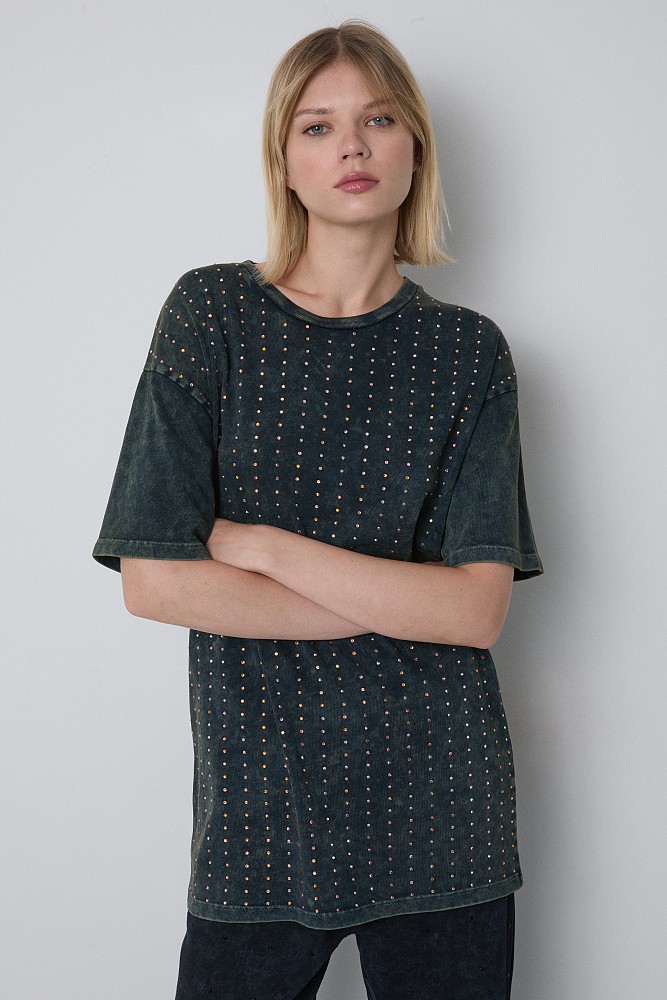 Tricou lung cu pietricele