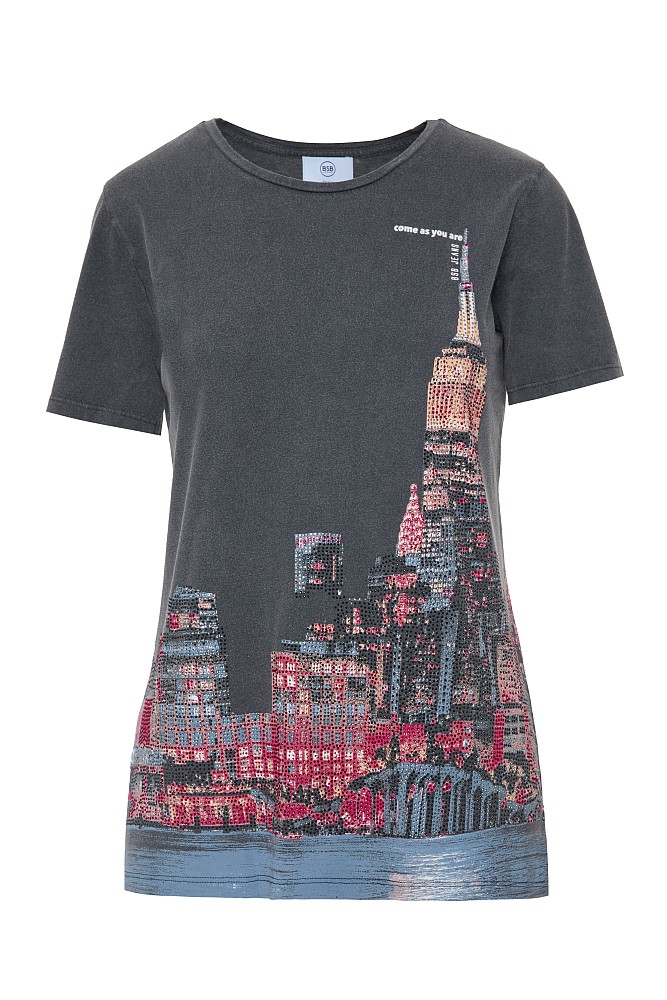 T-shirt με τύπωμα και στρας