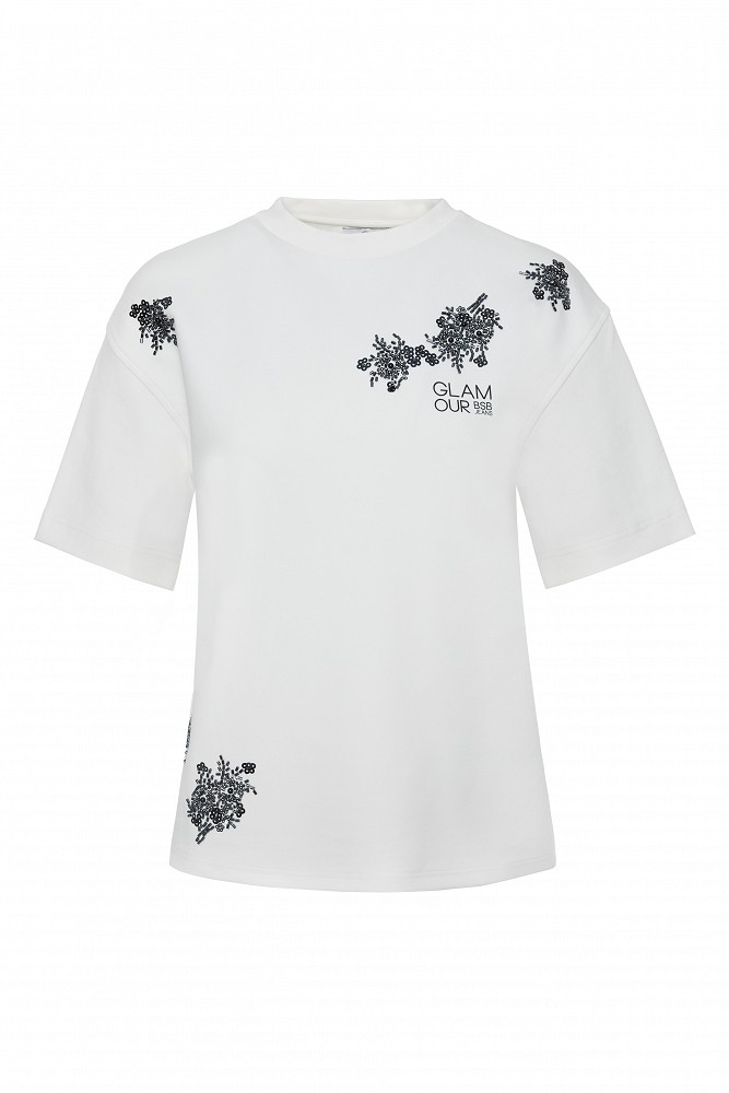 T-shirt με διακοσμητικές χάντρες