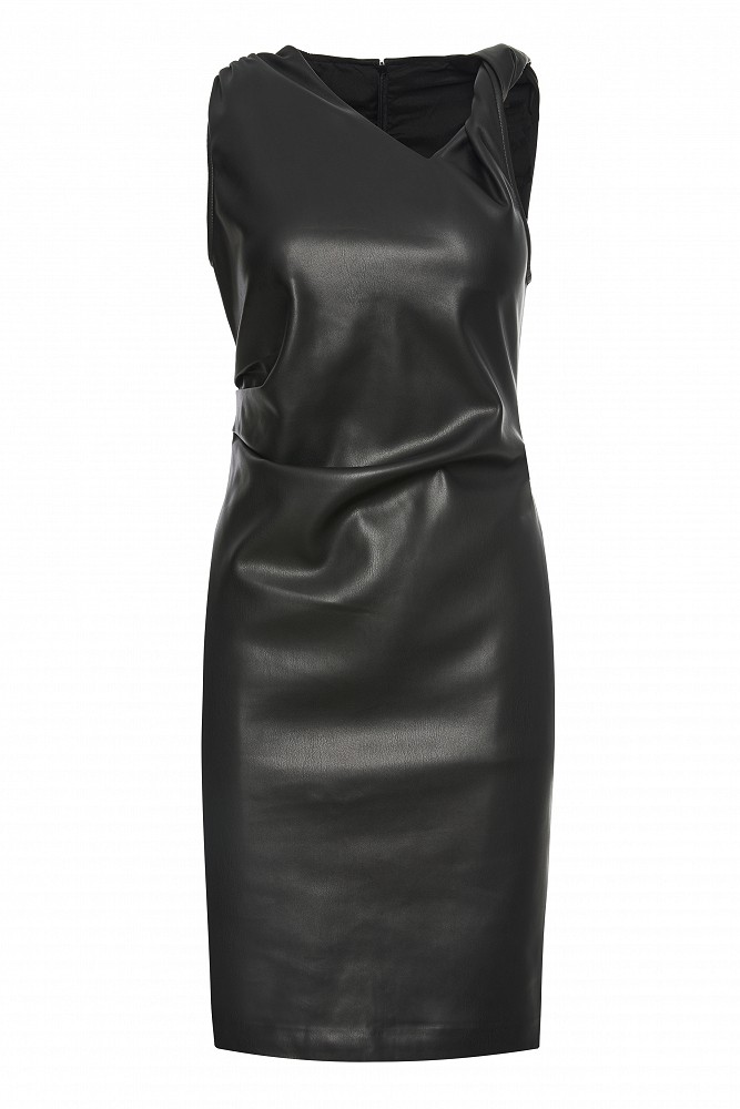 Mini leather-look dress