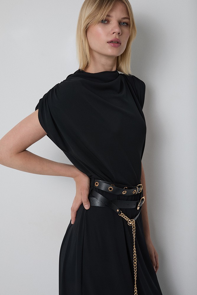 Rochie midi cu elemente decorative
