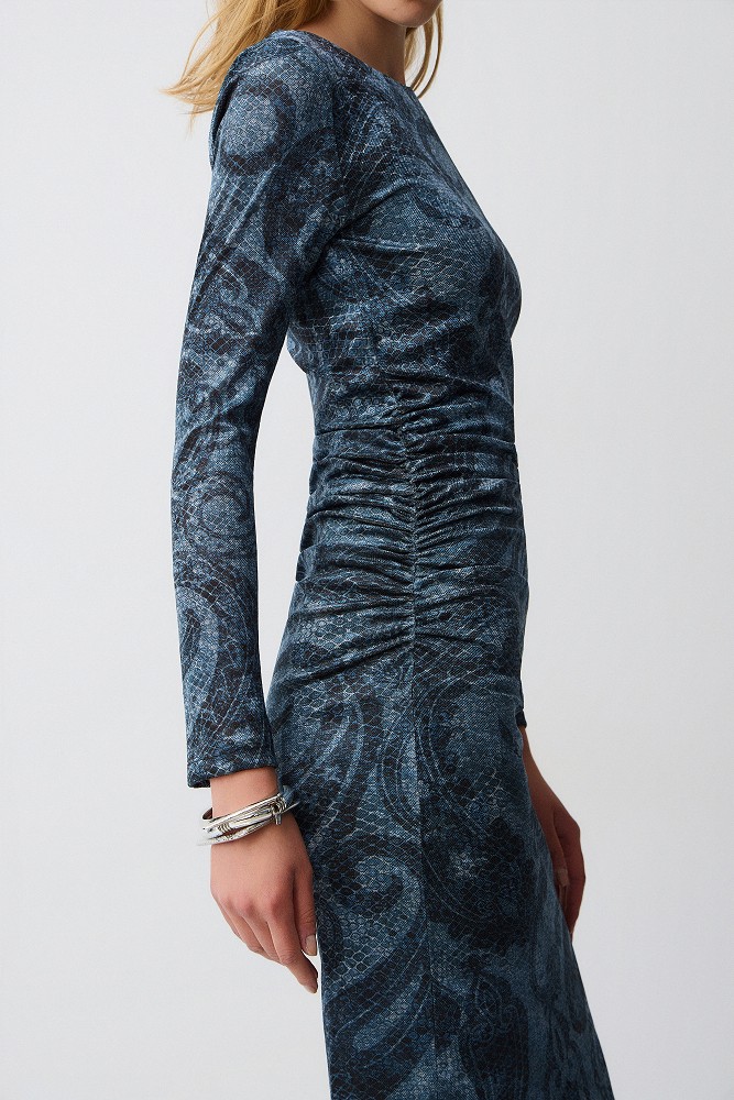 Printed velvet midi dress