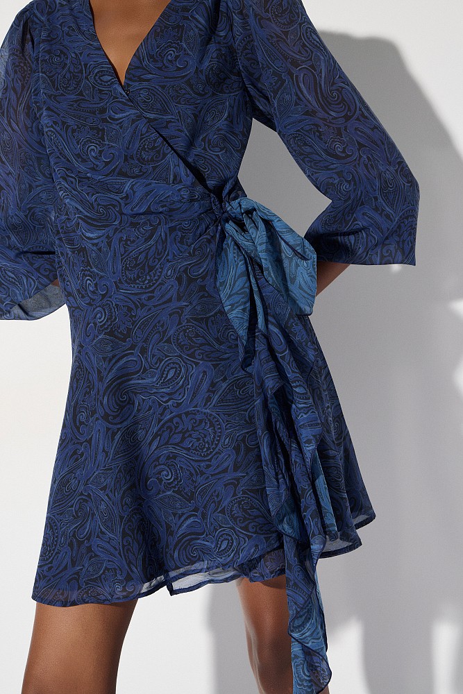 Mini printed wrap dress