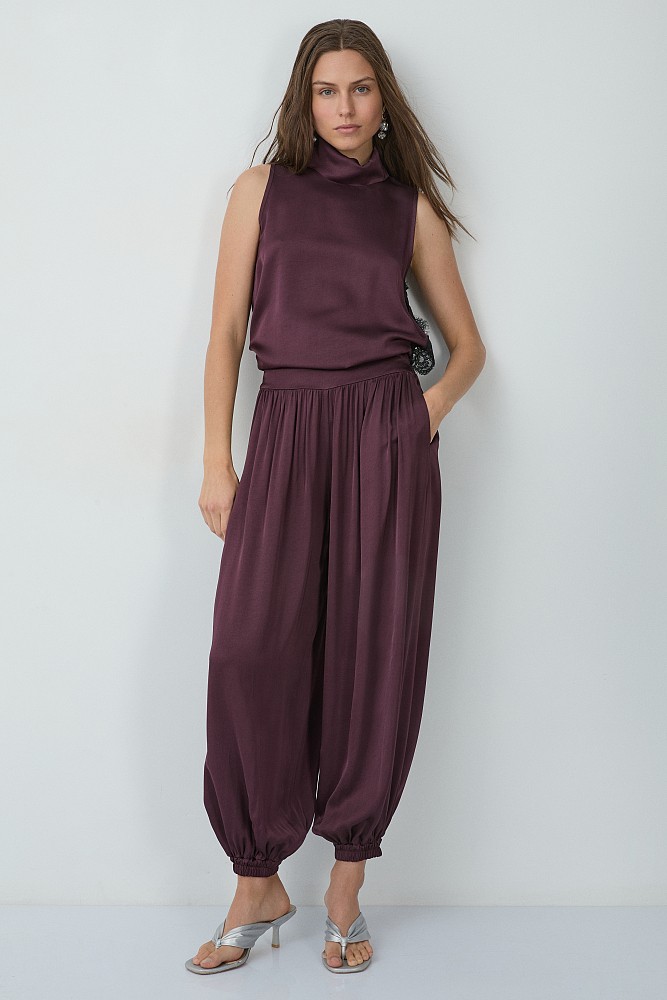 Satin balloon pants