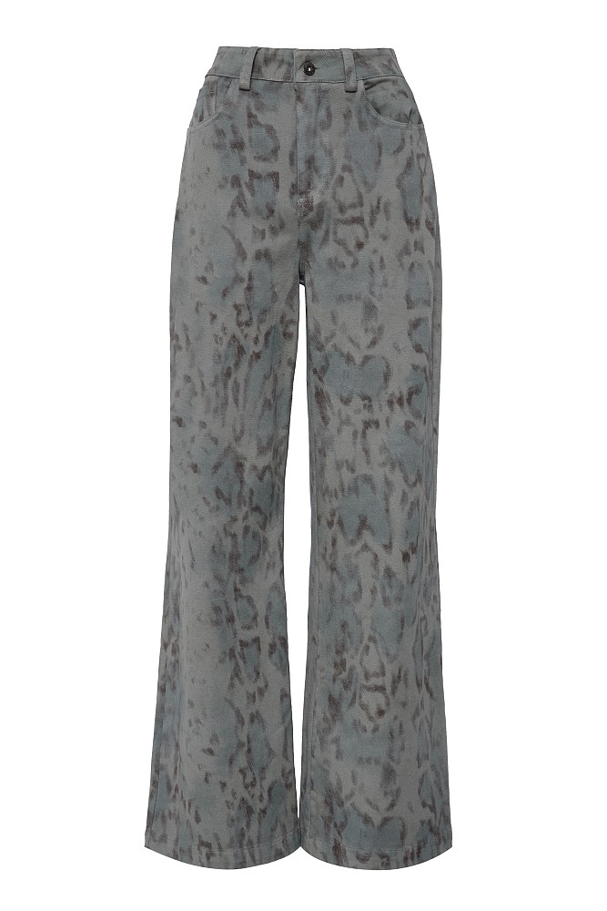Erika wide-leg animal print jeans