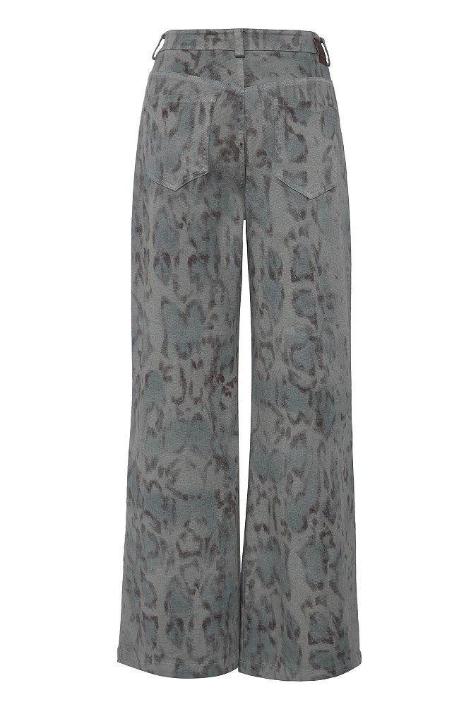 Erika wide-leg animal print jeans