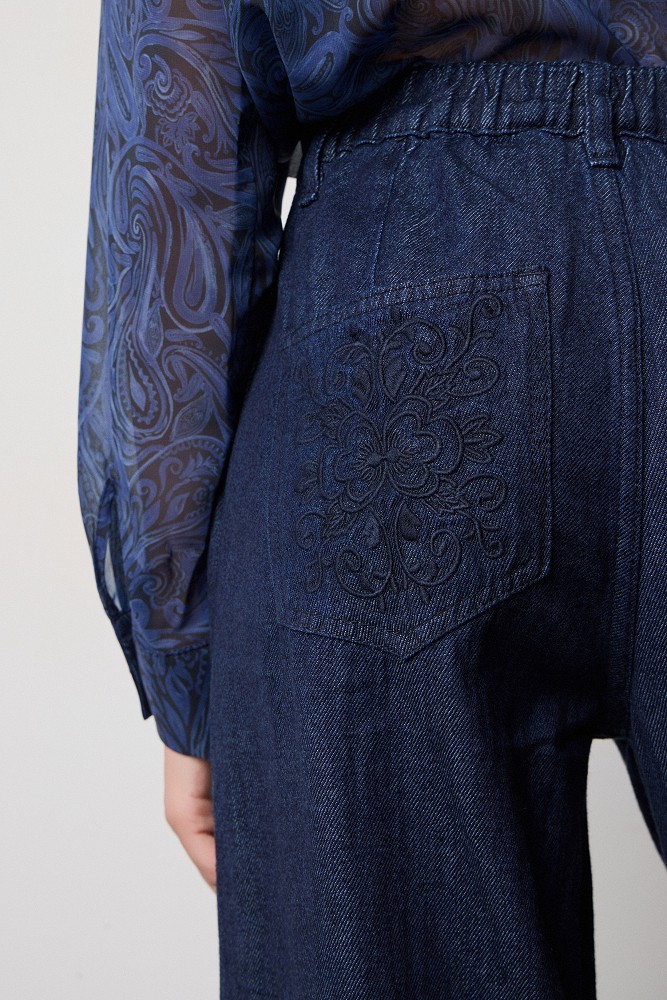 Pantalones de mezclilla de pierna ancha Lexa
