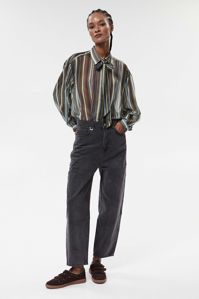 Tania balloon croc-effect jeans