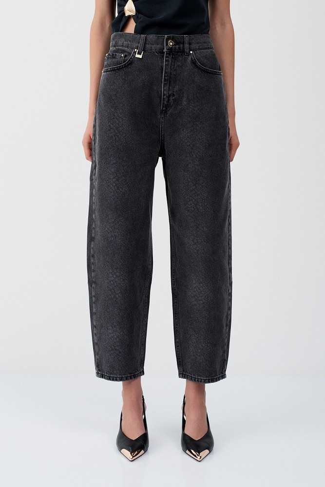 Tania balloon croc-effect jeans