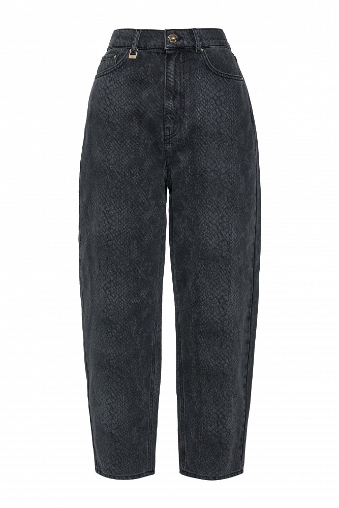 Tania balloon croc-effect jeans
