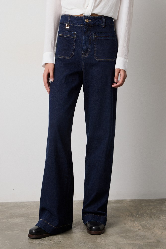 Pantalones de mezclilla de corte recto Melanie