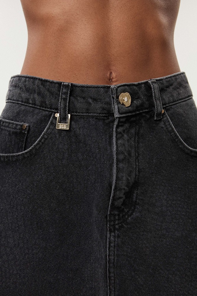 Μίνι denim κροκό φούστα