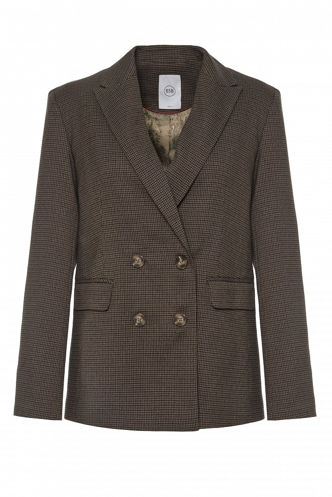 Double-breasted checked blazer
