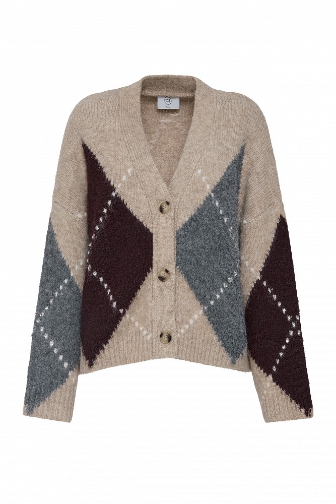 Argyle knit cardigan