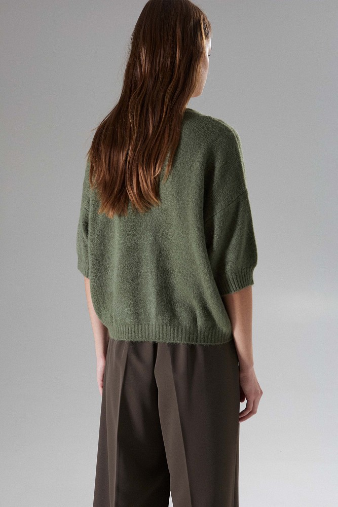 Cardigan din tricot cu mâneci 3/4