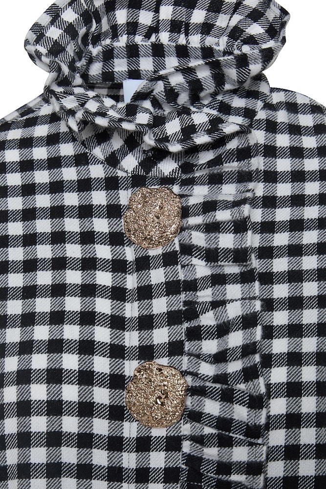 Checked shirt with ruffle details