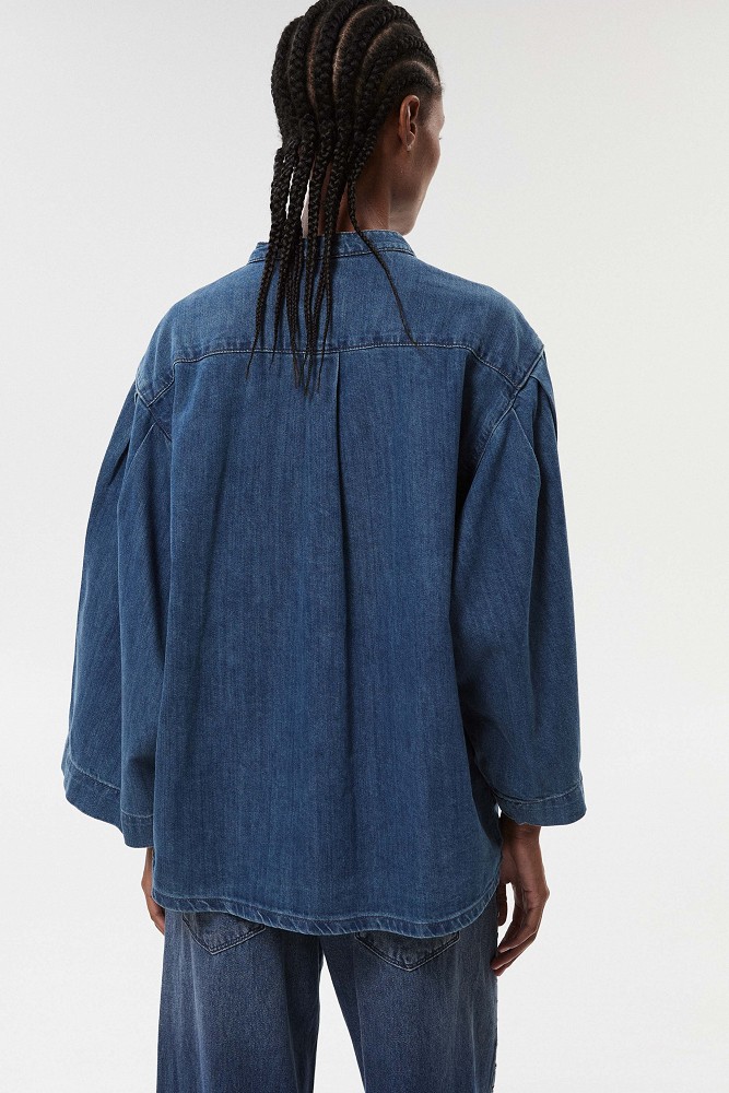 Denim Overshirt με διακοσμητικές πέτρες