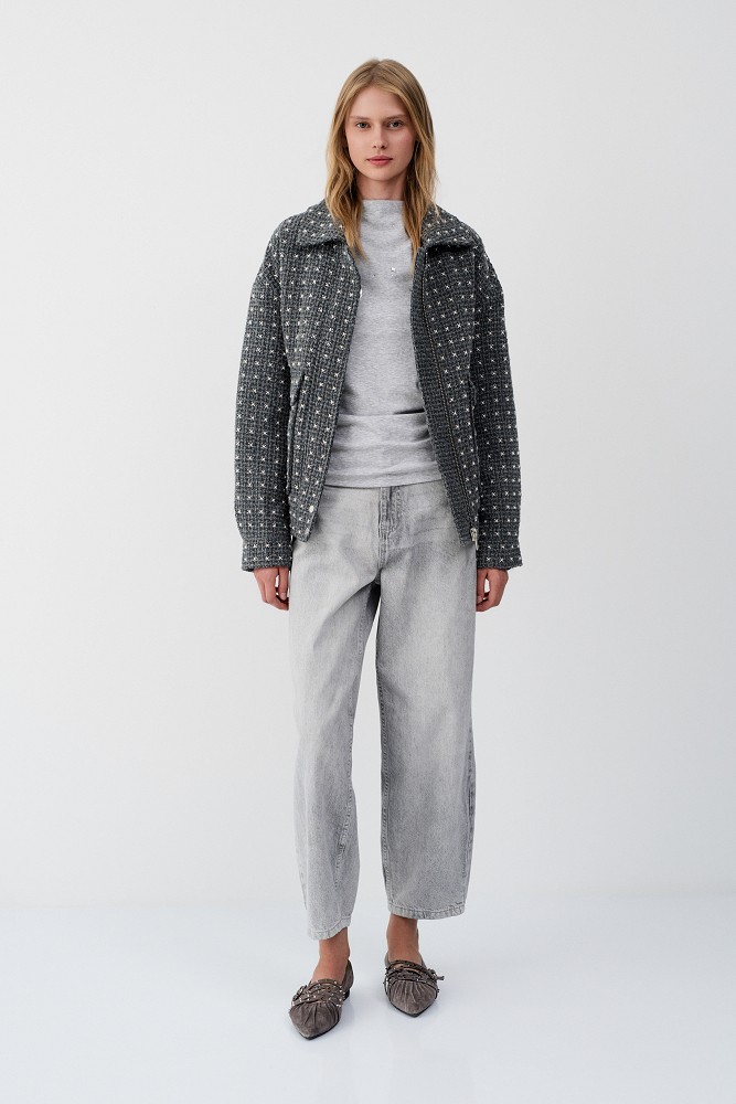 Tweed τζάκετ με shiny λεπτομέρειες
