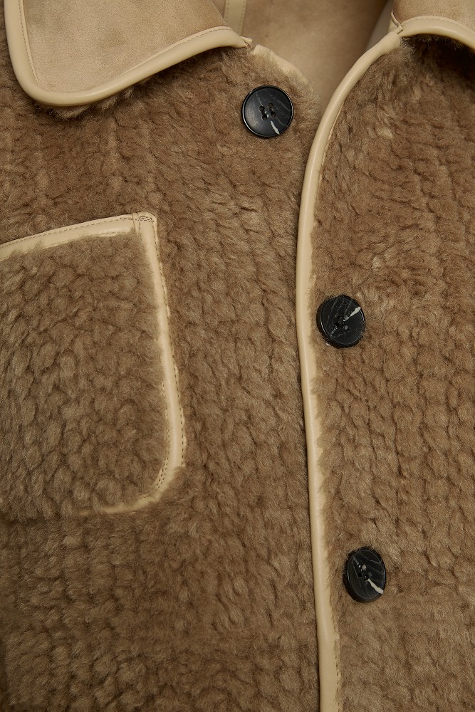 Reversible shearling jacket