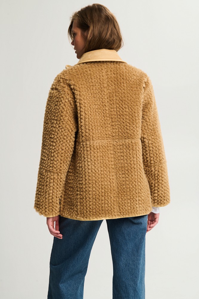 Reversible shearling jacket