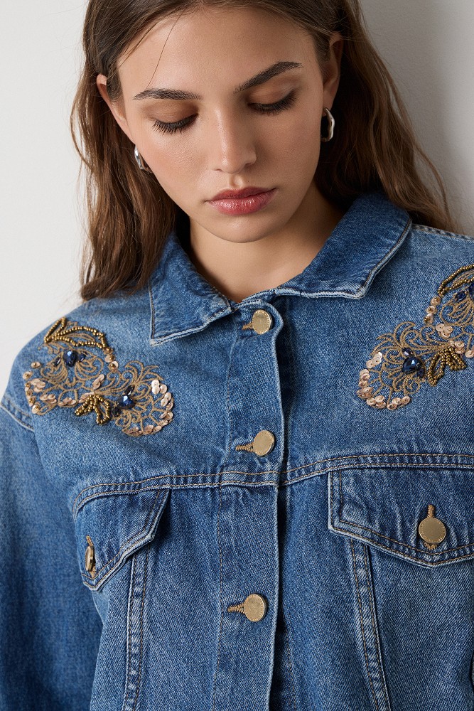 Denim jacket with embroidered details