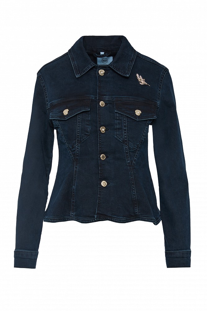 Denim jacket with decorative buttons