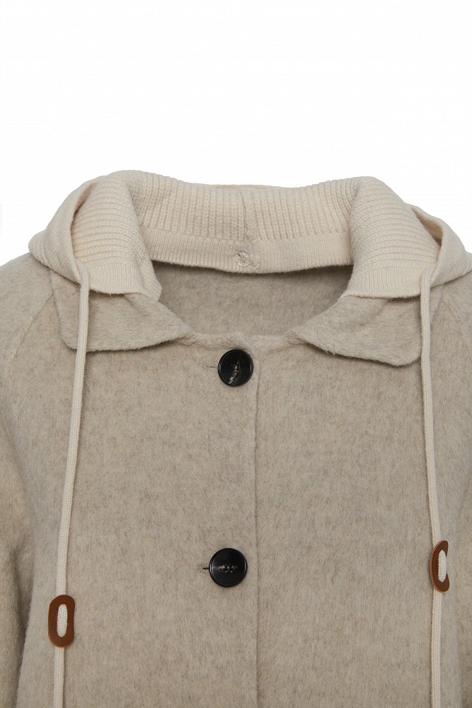 Hooded wool coat