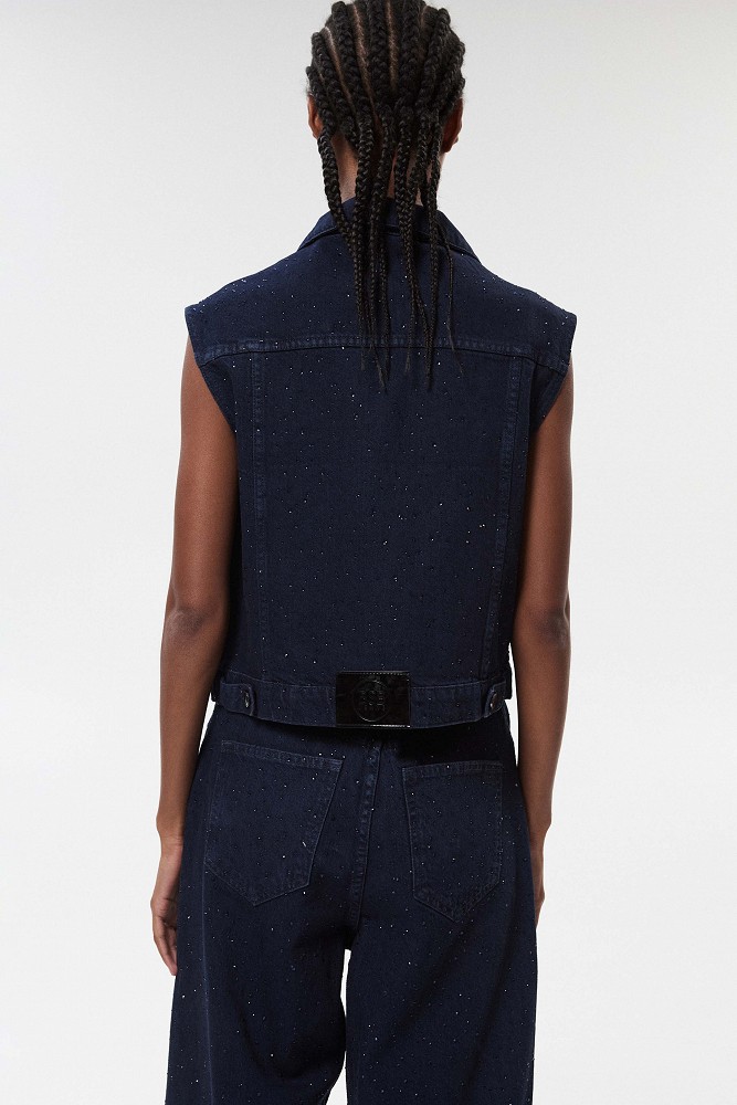 Denim γιλέκο με στρας