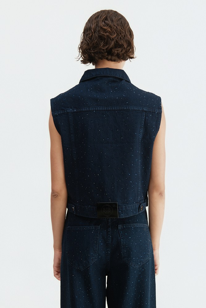 Vestă din denim cu pietricele