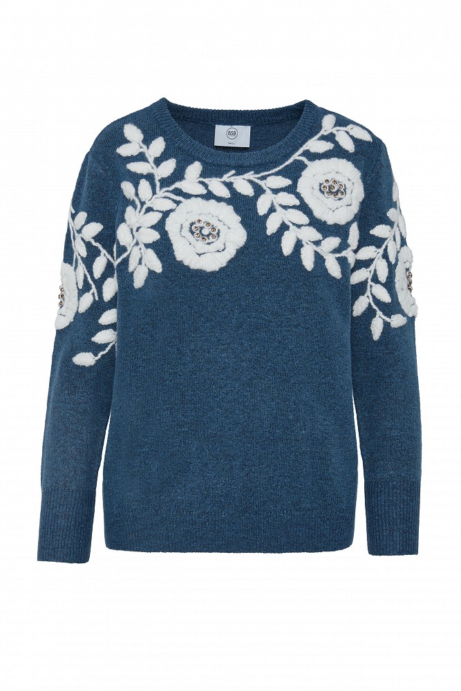 Embroidered flower-detail sweater